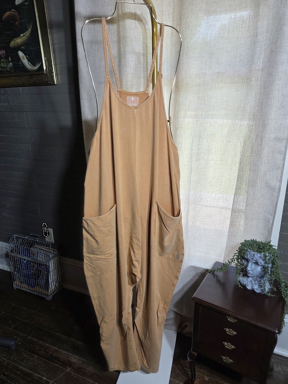 FP Movement by Free People Caramel/Tan Oversized Pocket Jumpsuit